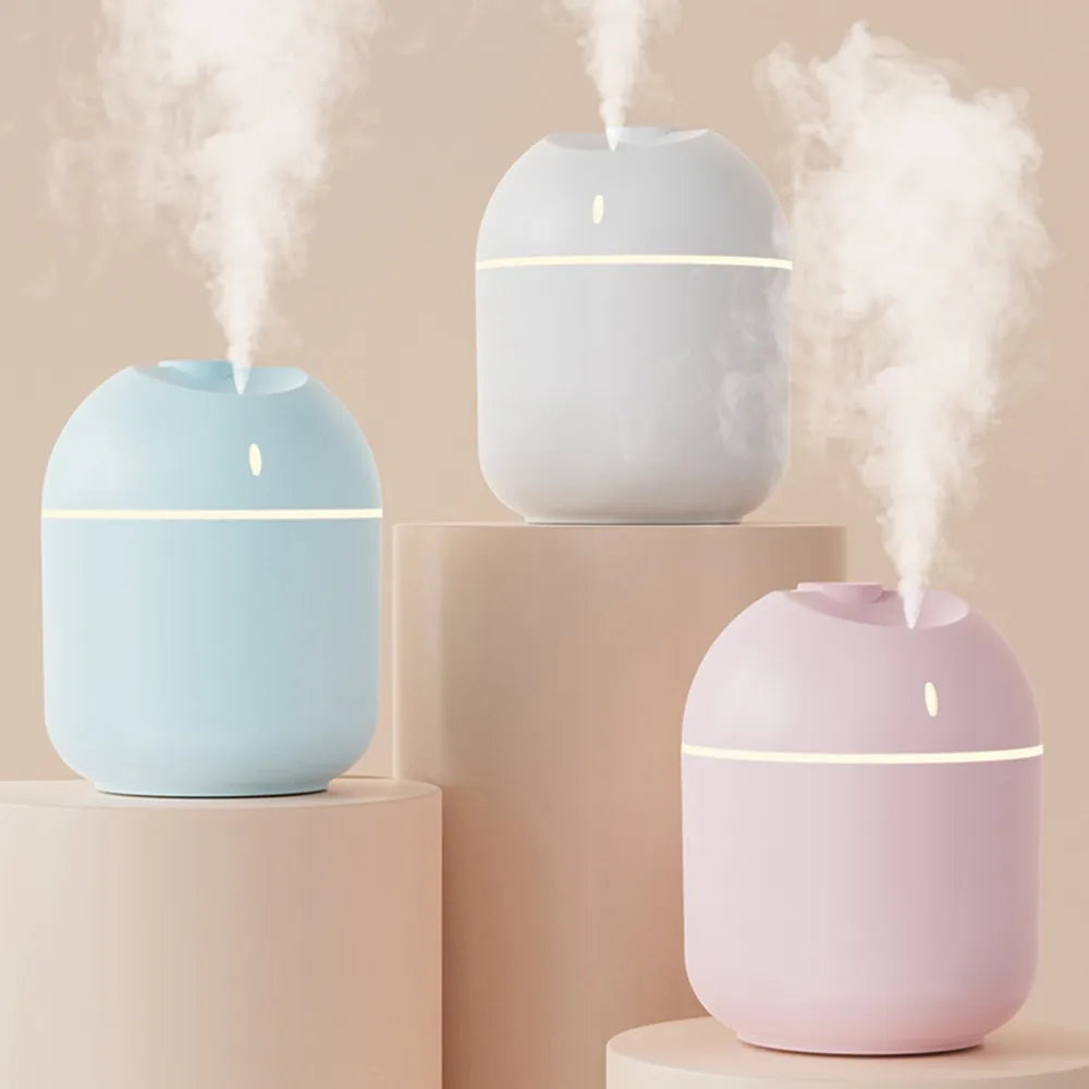 Air Humidifier with Aroma Diffuser – 270ML Ultrasonic Air Purifier and Humidifier with LED Night Light (USB Powered)