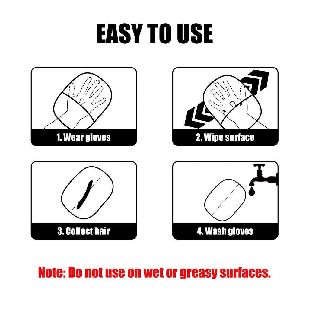 Pet Hair Removal Tool Reusable Static Removal Gloves, Double-Sided Grooming Gloves for Pets, Removes Pet Fur Hair for Carpets