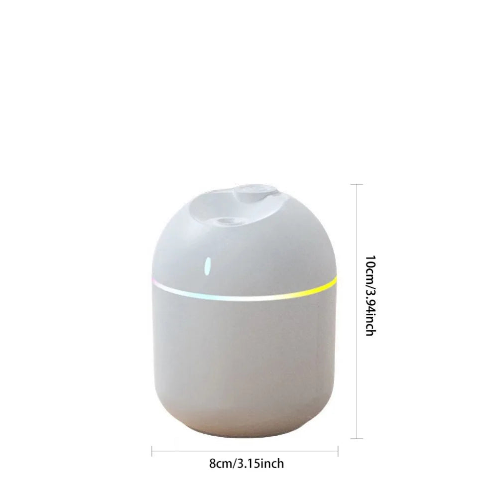 Air Humidifier with Aroma Diffuser – 270ML Ultrasonic Air Purifier and Humidifier with LED Night Light (USB Powered)