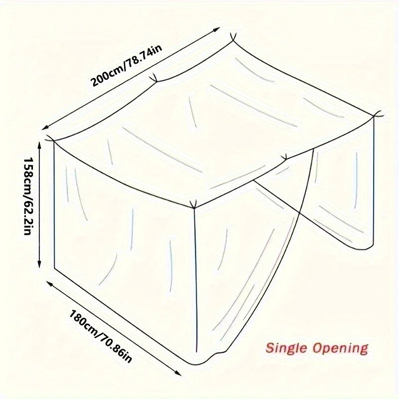 Portable Mosquito Net for Bed – Easy Install Single Opening Bedroom Canopy