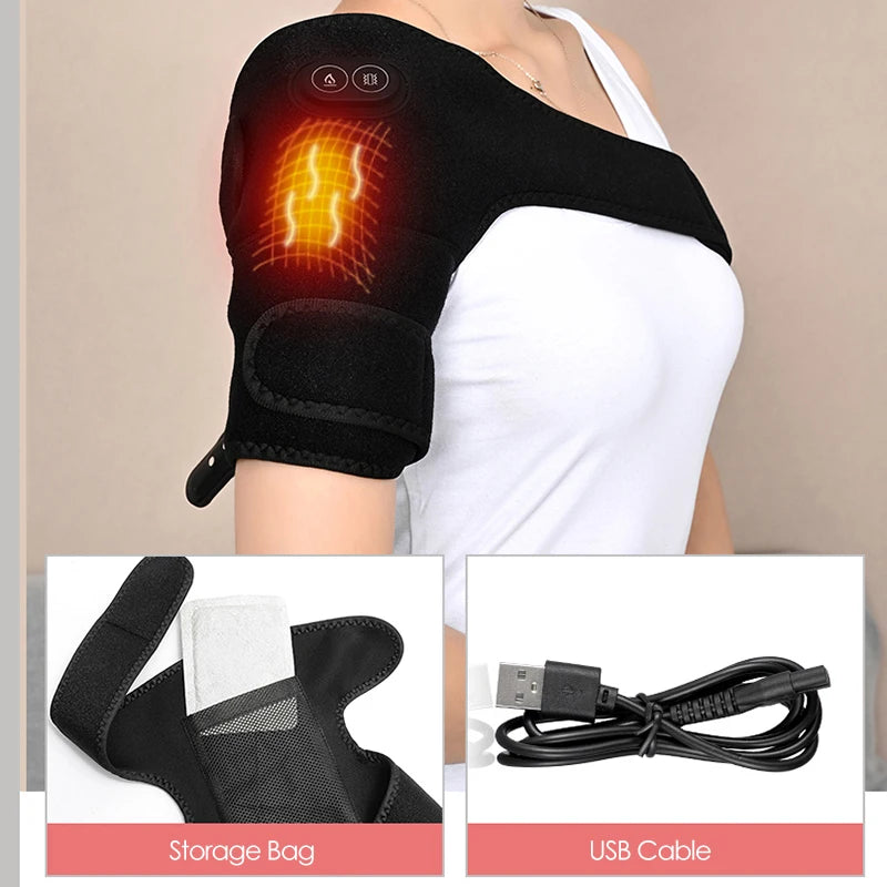 USB Heated Shoulder & Knee Wrap – Adjustable Heating & Vibration Comfort Support