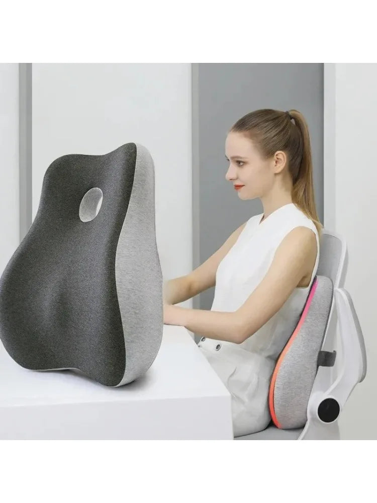 Ergonomic Lumbar Support Pillow – Memory Foam Waist Cushion for Office, Car & Home